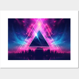 Vaporwave Triangle Chillwave Neon Posters and Art